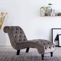 vidaXL Diván de terciopelo gris