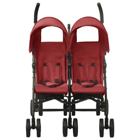 vidaXL Carrito para gemelos de acero rojo