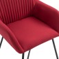 vidaXL Sillas de comedor 4 unidades de tela color vino tinto