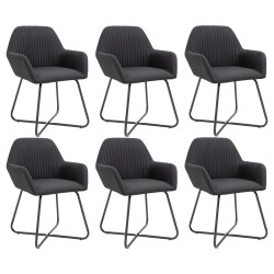 vidaXL Sillas de comedor 6 unidades de tela negra