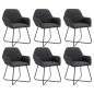 vidaXL Sillas de comedor 6 unidades de tela negra vidaXL Sillas de comedor 6 unidades de tela negra