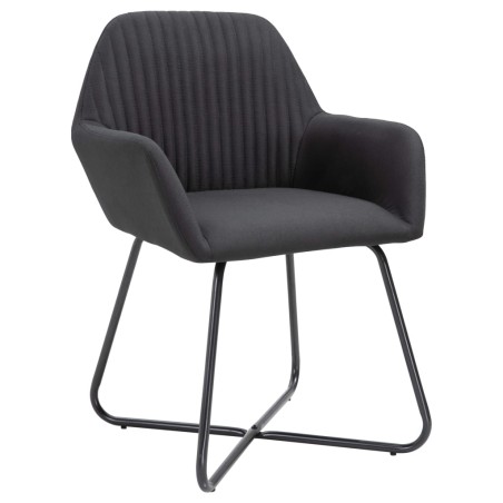 vidaXL Sillas de comedor 6 unidades de tela negra