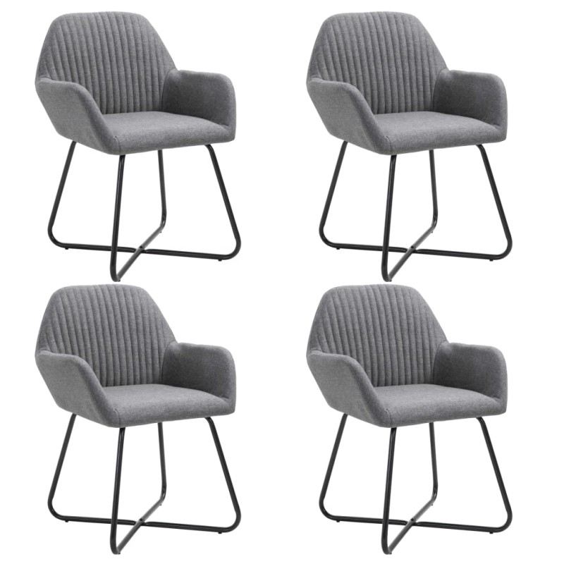 vidaXL Sillas de comedor 4 unidades tela gris oscuro vidaXL Sillas de comedor 4 unidades tela gris oscuro