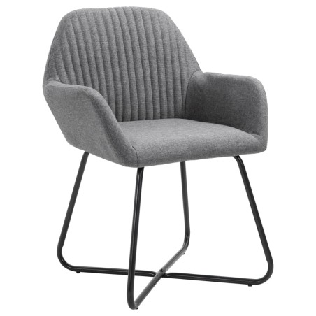 vidaXL Sillas de comedor 4 unidades tela gris oscuro