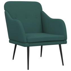 vidaXL Sillón de tela verde oscuro 63x76x80 cm