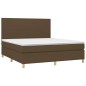 vidaXL Cama box spring con colchón tela marrón oscuro 180x200 cm vidaXL Cama box spring con colchón tela marrón oscuro 180x200 cm