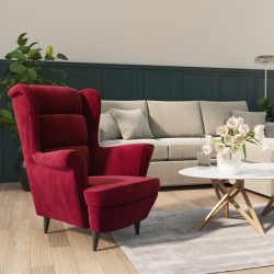 vidaXL Sillón de tela color vino