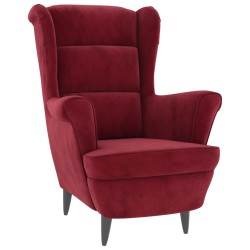 vidaXL Sillón de tela color vino