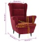vidaXL Sillón de tela color vino vidaXL Sillón de tela color vino