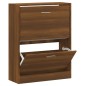 vidaXL Mueble zapatero madera contrachapada marrón roble 63x24x81 cm vidaXL Mueble zapatero madera contrachapada marrón roble 63x24x81 cm