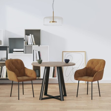 vidaXL Sillas de comedor 2 unidades terciopelo marrón