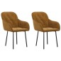 vidaXL Sillas de comedor 2 unidades terciopelo marrón vidaXL Sillas de comedor 2 unidades terciopelo marrón