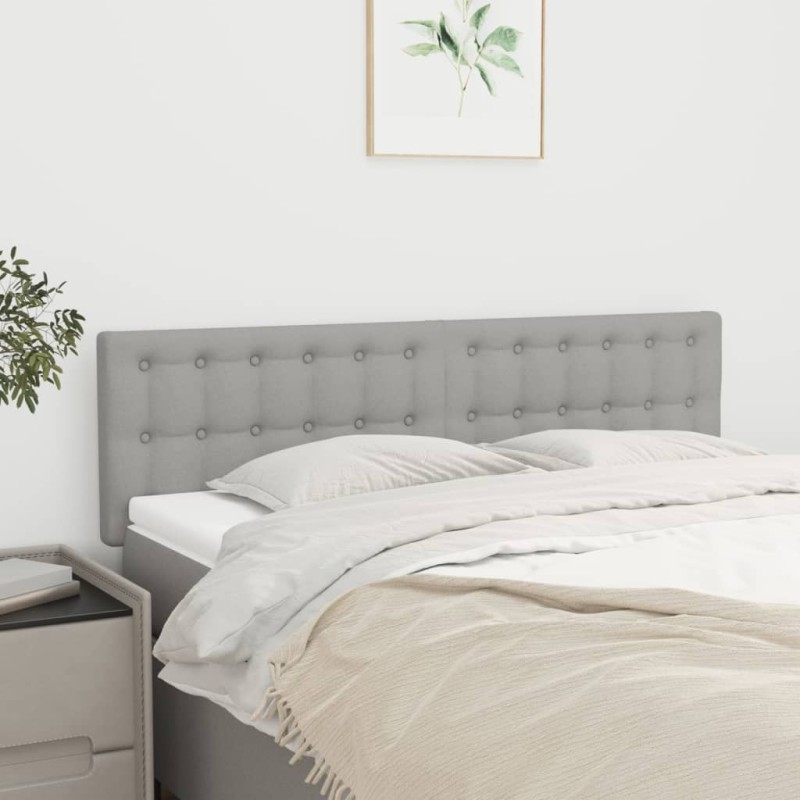 vidaXL Cabeceros 2 unidades tela gris claro 72x5x78/88 cm vidaXL Cabeceros 2 unidades tela gris claro 72x5x78/88 cm