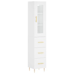 vidaXL Aparador alto madera contrachapada blanco 34,5x34x180 cm