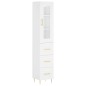 vidaXL Aparador alto madera contrachapada blanco 34,5x34x180 cm