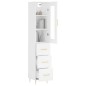 vidaXL Aparador alto madera contrachapada blanco 34,5x34x180 cm