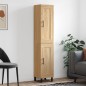 vidaXL Aparador de madera contrachapada roble Sonoma 34,5x34x180 cm