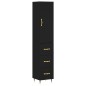 vidaXL Aparador de madera contrachapada negro 34,5x34x180 cm vidaXL Aparador de madera contrachapada negro 34,5x34x180 cm