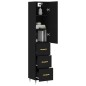 vidaXL Aparador de madera contrachapada negro 34,5x34x180 cm vidaXL Aparador de madera contrachapada negro 34,5x34x180 cm
