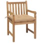 vidaXL Sillas de jardín 2 uds madera maciza de teca con cojines beige vidaXL Sillas de jardín 2 uds madera maciza de teca con cojines beige