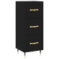 vidaXL Aparador de madera contrachapada negro 34,5x34x180 cm vidaXL Aparador de madera contrachapada negro 34,5x34x180 cm