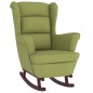 vidaXL Silla mecedora patas de madera de caucho terciopelo verde claro vidaXL Silla mecedora patas de madera de caucho terciopelo verde claro