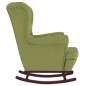 vidaXL Silla mecedora patas de madera de caucho terciopelo verde claro vidaXL Silla mecedora patas de madera de caucho terciopelo verde claro