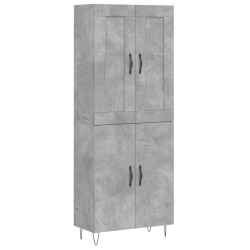 vidaXL Aparador alto madera contrachapada gris hormigón 69,5x34x180 cm