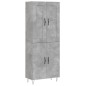 vidaXL Aparador alto madera contrachapada gris hormigón 69,5x34x180 cm vidaXL Aparador alto madera contrachapada gris hormigón 69,5x34x180 cm