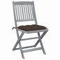 vidaXL Sillas de jardín plegables 6 uds cojines madera maciza acacia