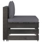 vidaXL Muebles de jardín 3 piezas con cojines madera impregnada gris vidaXL Muebles de jardín 3 piezas con cojines madera impregnada gris
