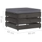 vidaXL Muebles de jardín 3 piezas con cojines madera impregnada gris vidaXL Muebles de jardín 3 piezas con cojines madera impregnada gris