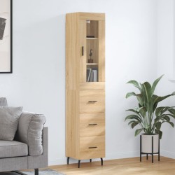 vidaXL Aparador de madera contrachapada roble Sonoma 34,5x34x180 cm