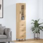 vidaXL Aparador de madera contrachapada roble Sonoma 34,5x34x180 cm vidaXL Aparador de madera contrachapada roble Sonoma 34,5x34x180 cm
