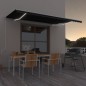 vidaXL Toldo automático LED sensor de viento gris antracita 500x350 cm vidaXL Toldo automático LED sensor de viento gris antracita 500x350 cm