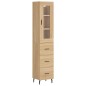 vidaXL Aparador de madera contrachapada roble Sonoma 34,5x34x180 cm vidaXL Aparador de madera contrachapada roble Sonoma 34,5x34x180 cm