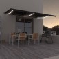 vidaXL Toldo automático LED sensor de viento gris antracita 600x350 cm vidaXL Toldo automático LED sensor de viento gris antracita 600x350 cm