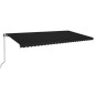 vidaXL Toldo automático LED sensor de viento gris antracita 600x350 cm vidaXL Toldo automático LED sensor de viento gris antracita 600x350 cm