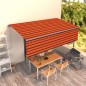 vidaXL Toldo retráctil manual con persiana naranja y marrón 5x3 m vidaXL Toldo retráctil manual con persiana naranja y marrón 5x3 m