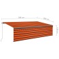 vidaXL Toldo retráctil manual con persiana naranja y marrón 5x3 m vidaXL Toldo retráctil manual con persiana naranja y marrón 5x3 m