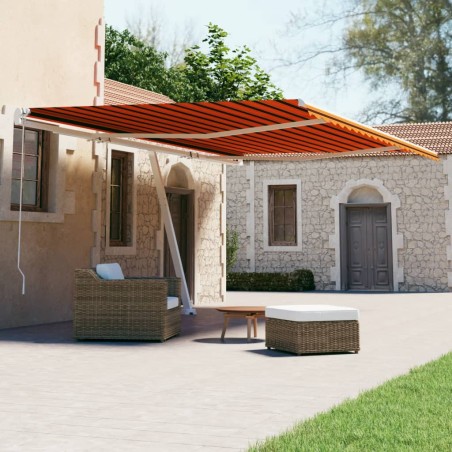 vidaXL Toldo de pie automático naranja y marrón 500x300 cm