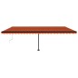 vidaXL Toldo automático LED sensor de viento naranja marrón 600x350 cm vidaXL Toldo automático LED sensor de viento naranja marrón 600x350 cm