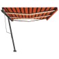 vidaXL Toldo automático LED sensor de viento naranja marrón 600x350 cm vidaXL Toldo automático LED sensor de viento naranja marrón 600x350 cm