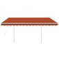 vidaXL Toldo automático LED sensor de viento naranja y marrón 4x3,5 m vidaXL Toldo automático LED sensor de viento naranja y marrón 4x3,5 m