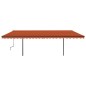vidaXL Toldo automático LED sensor de viento naranja marrón 6x3,5 m vidaXL Toldo automático LED sensor de viento naranja marrón 6x3,5 m
