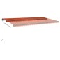 vidaXL Toldo automático LED sensor de viento naranja marrón 6x3,5 m vidaXL Toldo automático LED sensor de viento naranja marrón 6x3,5 m