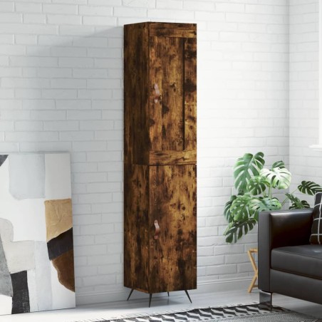 vidaXL Aparador de madera contrachapada roble ahumado 34,5x34x180 cm