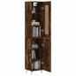 vidaXL Aparador de madera contrachapada roble ahumado 34,5x34x180 cm vidaXL Aparador de madera contrachapada roble ahumado 34,5x34x180 cm