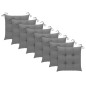 vidaXL Sillas de jardín 8 uds madera maciza de teca cojines gris vidaXL Sillas de jardín 8 uds madera maciza de teca cojines gris