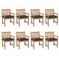 vidaXL Sillas de jardín 8 uds madera maciza de teca cojines taupé vidaXL Sillas de jardín 8 uds madera maciza de teca cojines taupé